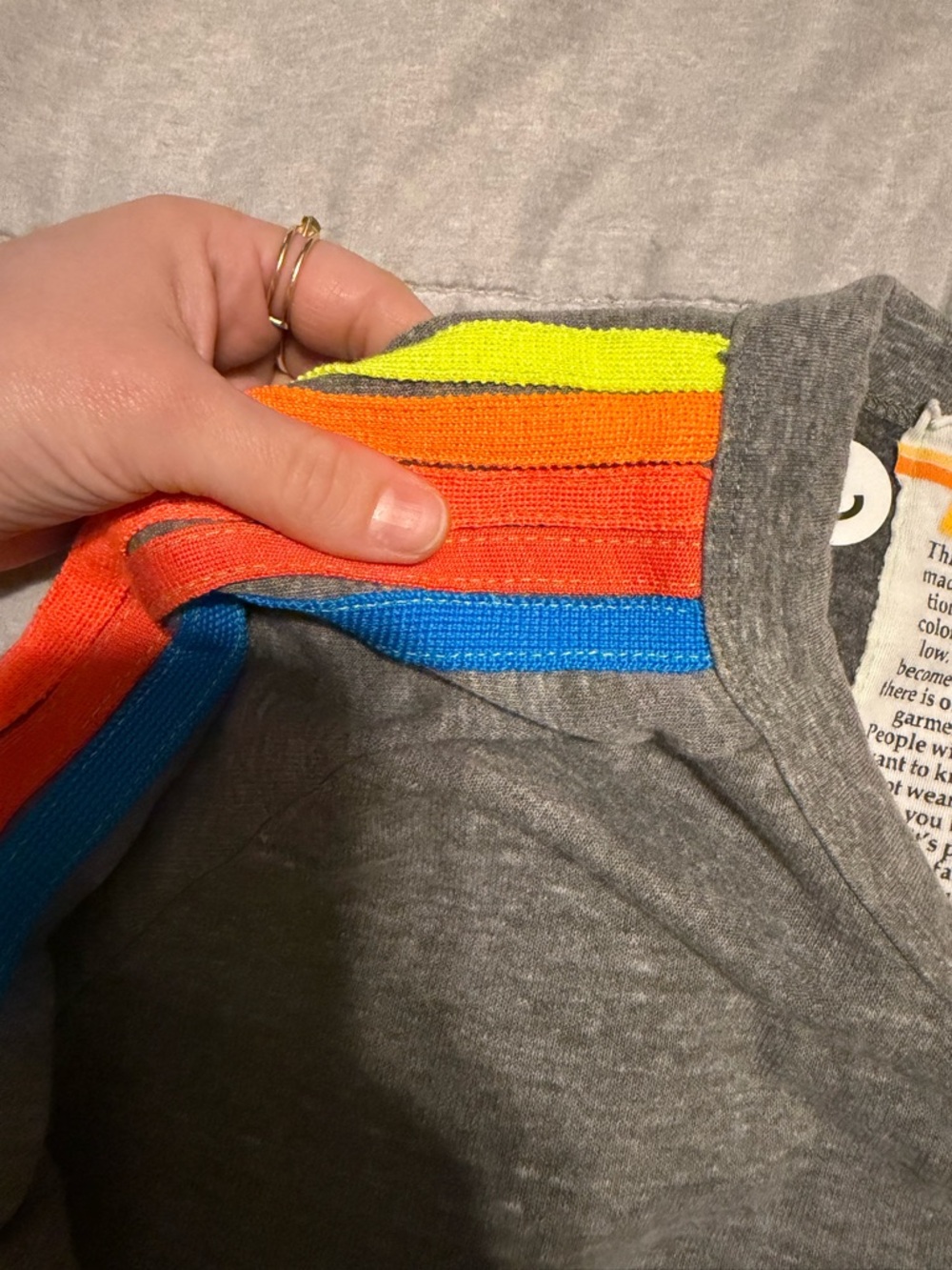 Aviator Nation Gray Cropped Sweatshirt with Five Stripe - Picture 4 of 9
